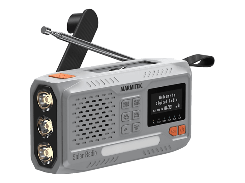 MARMITEK RESQ 100 Kurbelradio, Digital, DAB+, DAB, FM, Bluetooth, Grau
