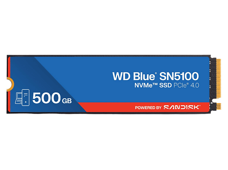 Dysk SSD SANDISK WD Blue SN5100 500 GB Niebiesko-czerwony
