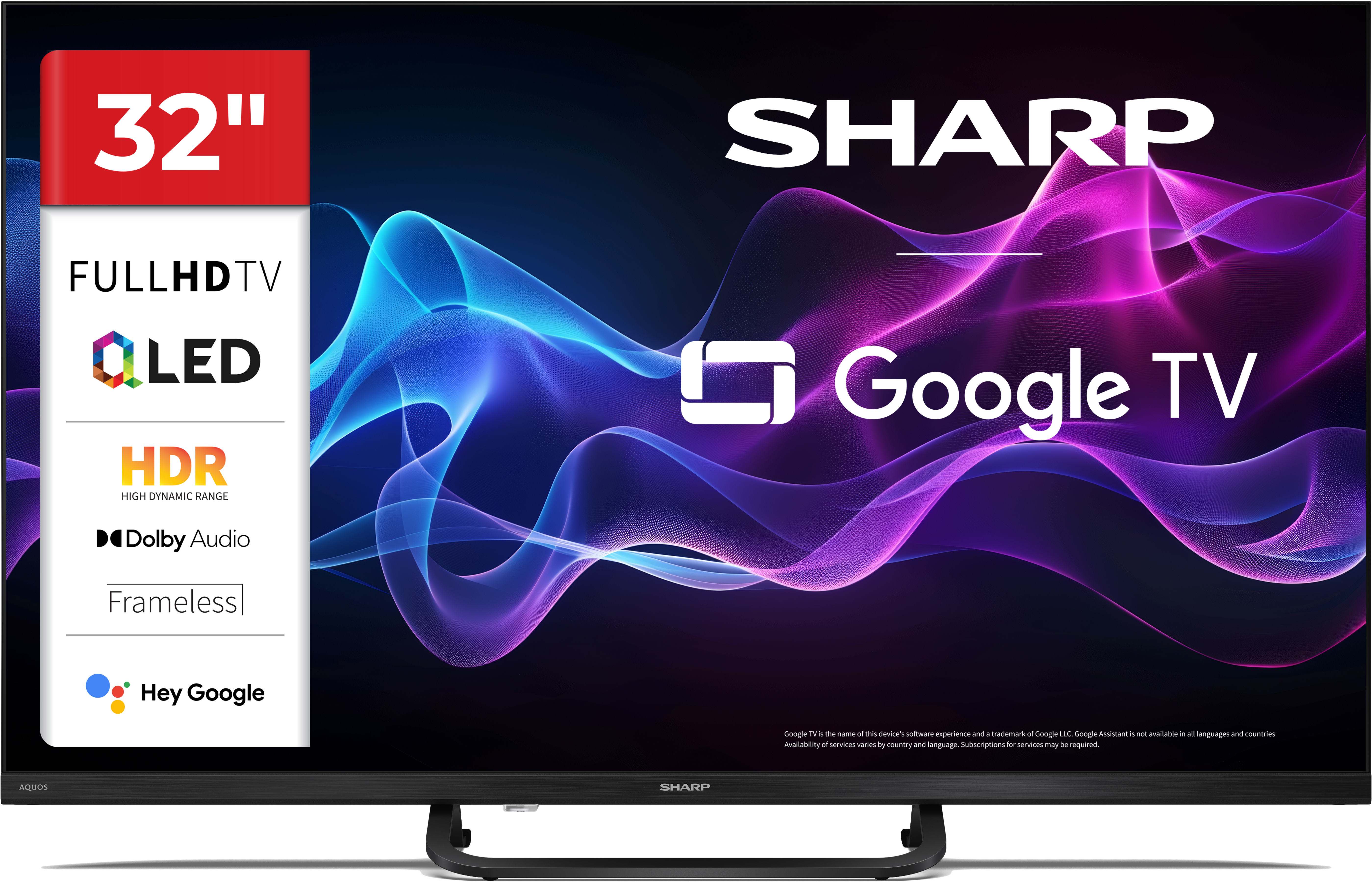 SHARP 32HF3865E FullHD QLED Google TV, 80 cm