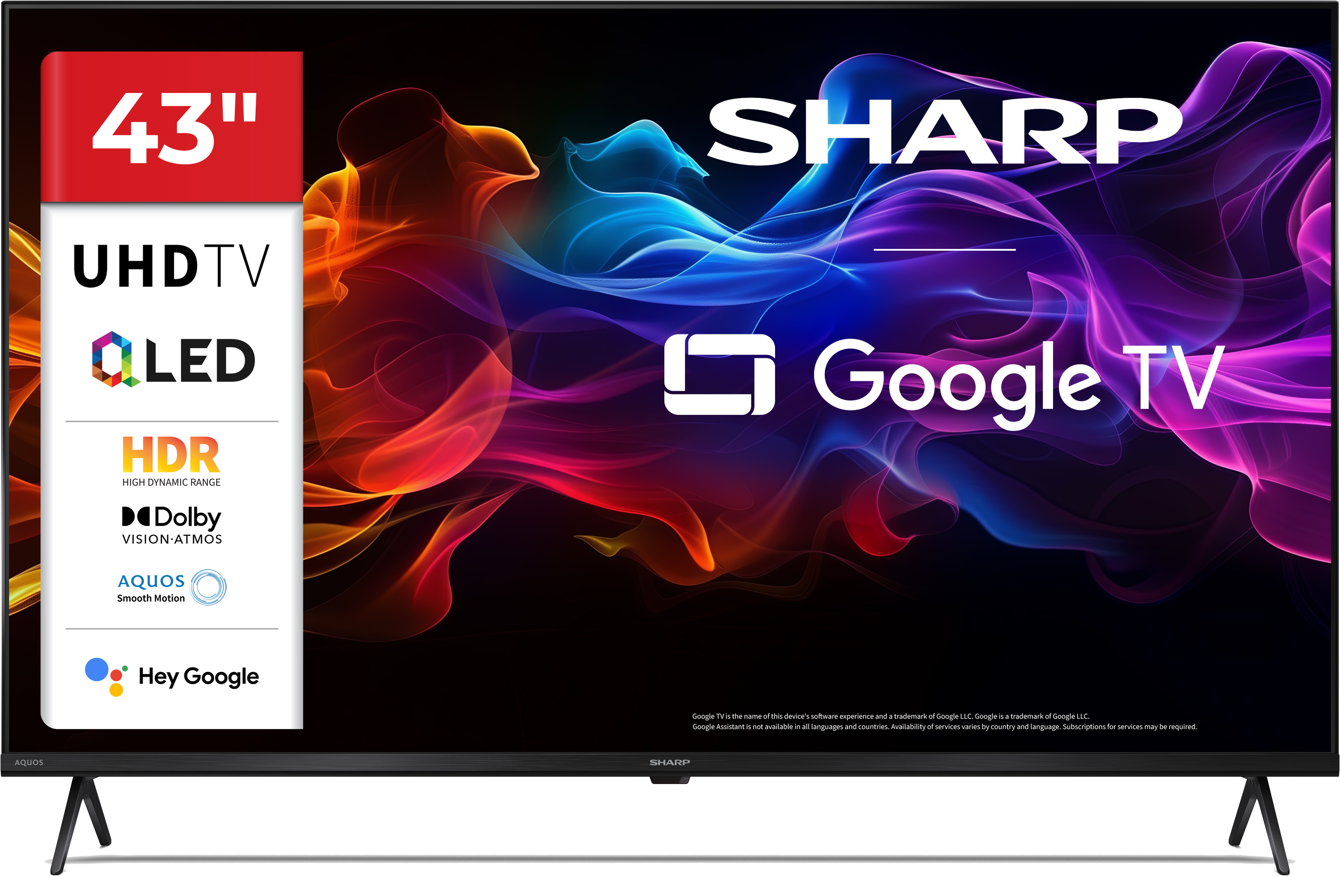 SHARP 43HP5265E 4K UHD QLED Google TV, 108 cm
