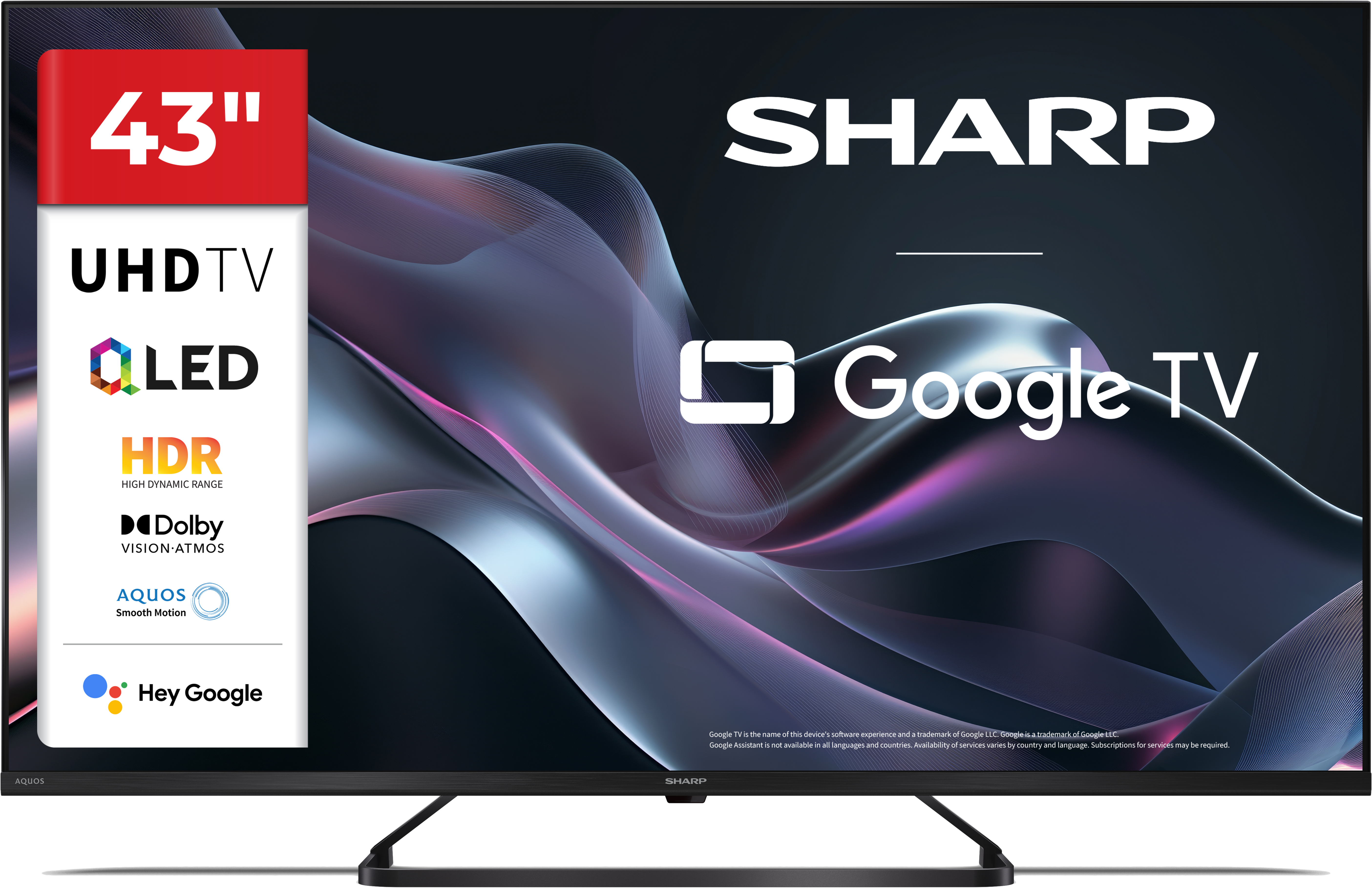 SHARP 43HP6265E 4K UHD QLED Google TV, 108 cm