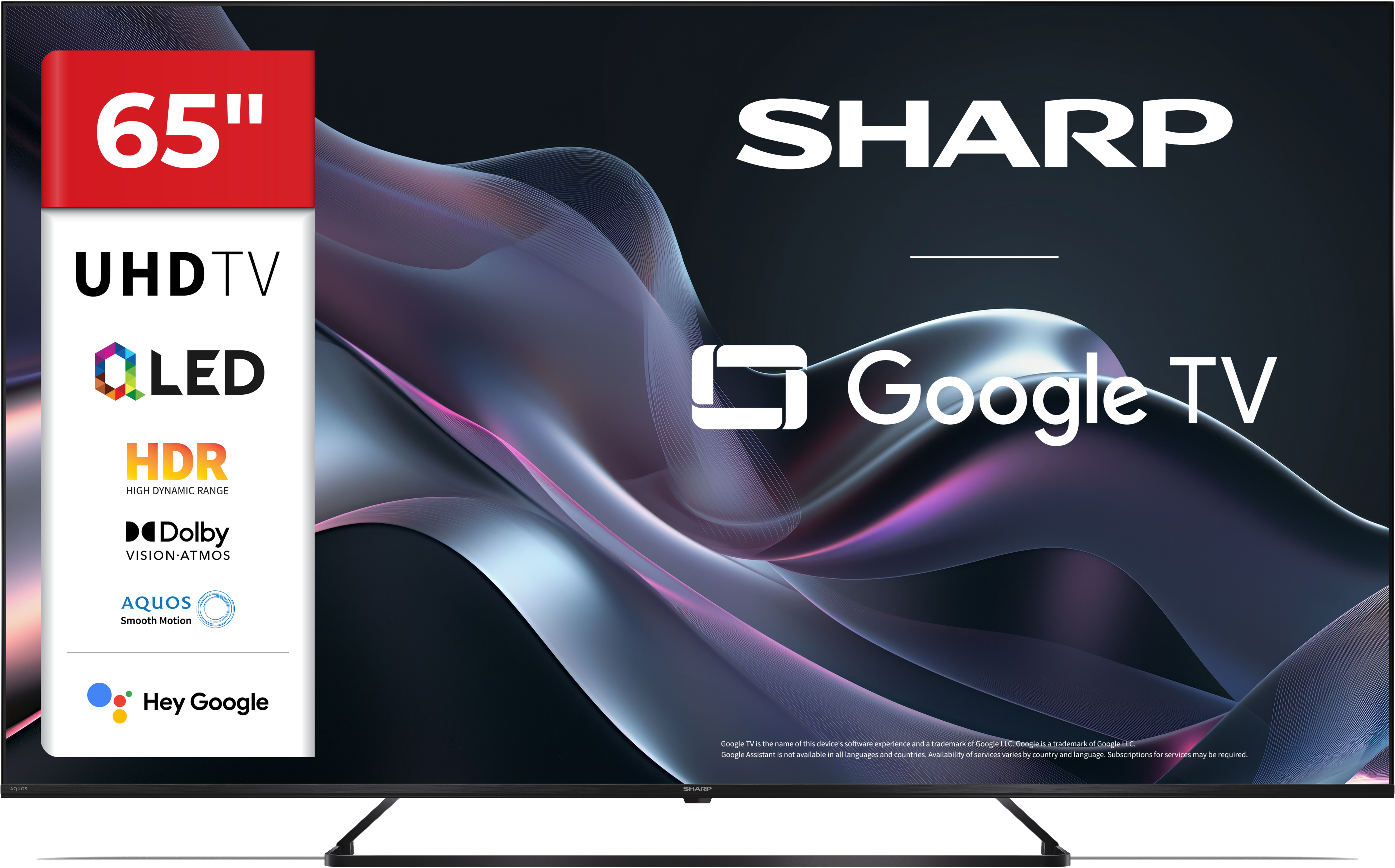 SHARP 65HP6265E 4K UHD QLED Google TV, 164 cm