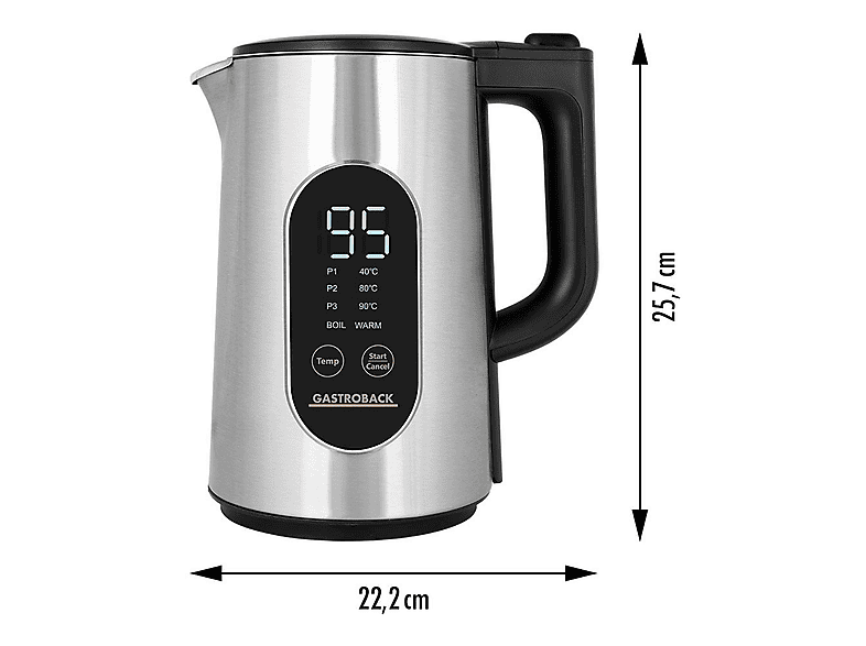 Gastroback 42466 Cool-Touch Express Wasserkocher (Silber, 1.5 l, 3000 Watt) — Foto 5 von 5