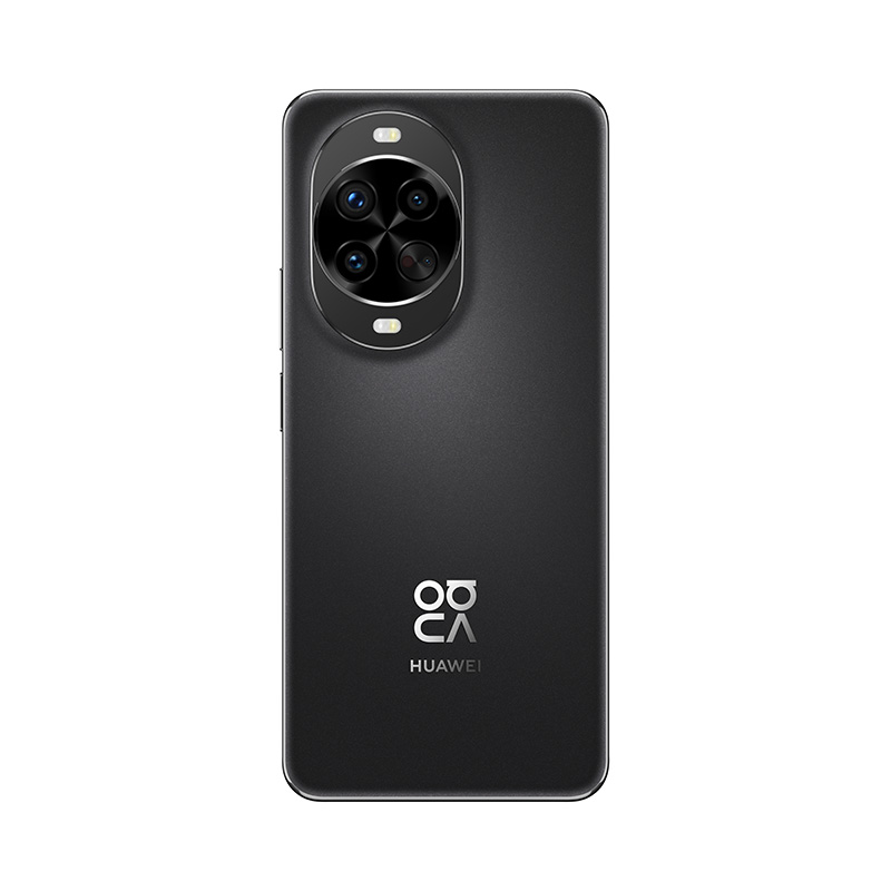 Kamera modülüne sahip siyah akıllı telefon arkası. Modülde dört lens var. Huawei logosu altta.