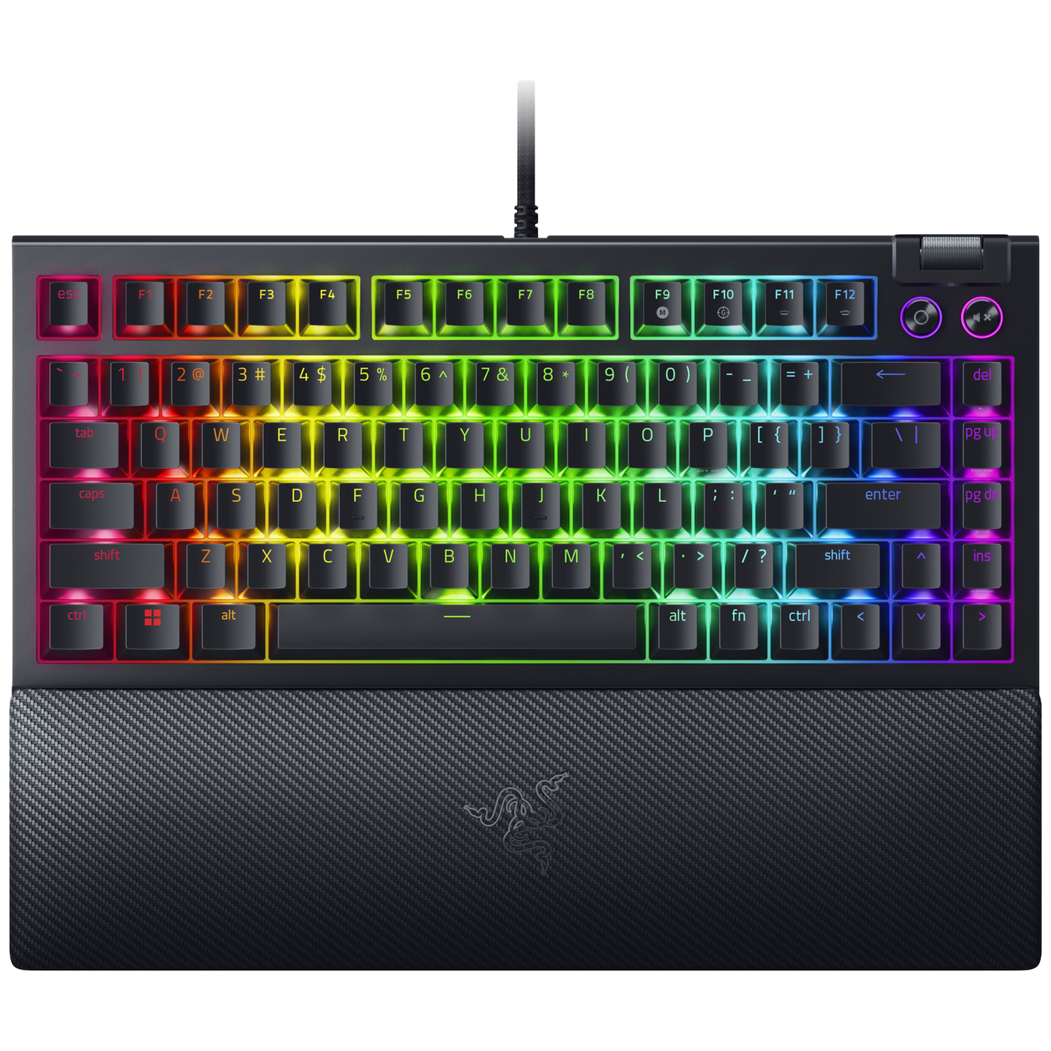 Razer Blackwidow V4 75% Hot-swappable Mechanical Gaming Keyboard - Us Qwerty Layout Bedraad Gamingtoetsenbord Zwart