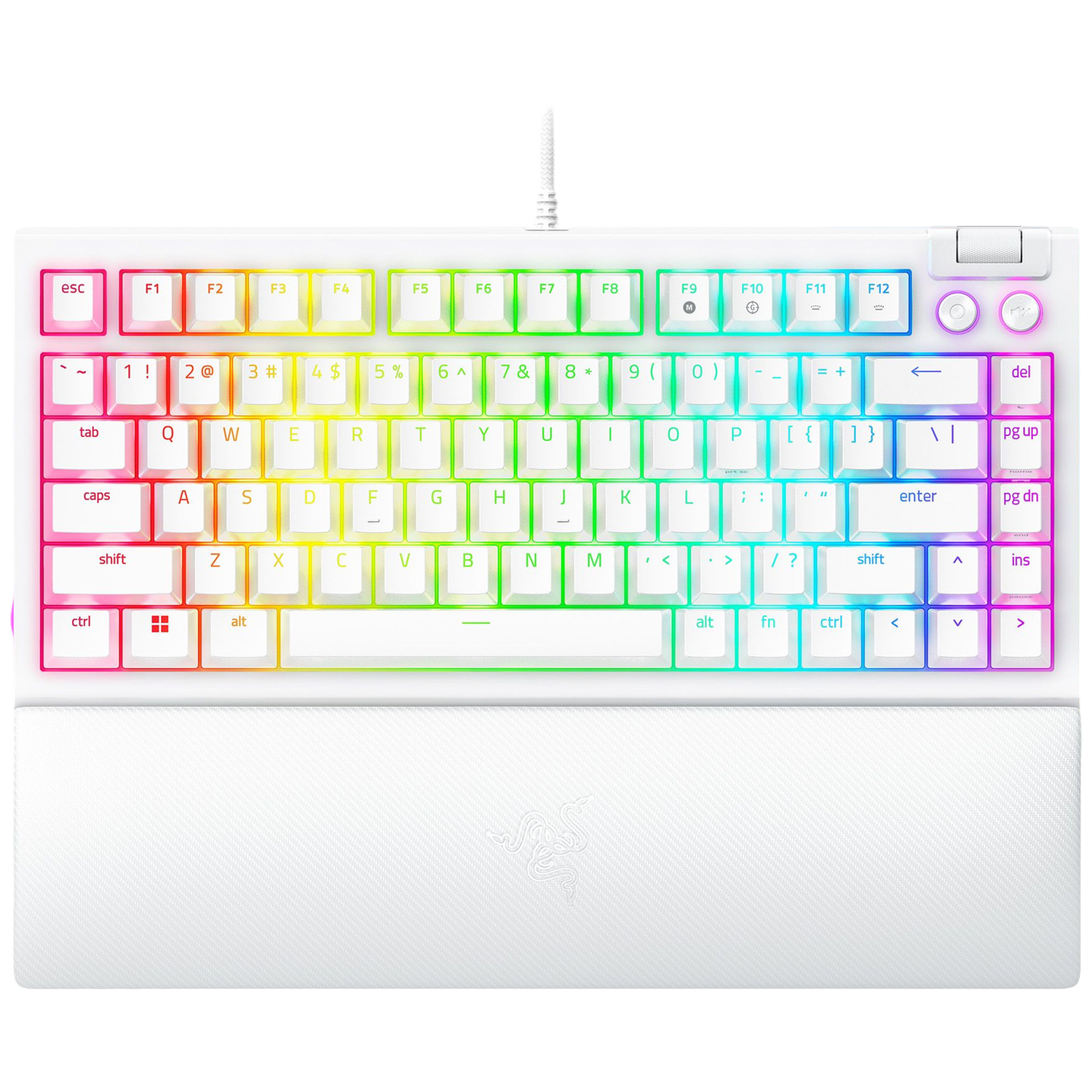 Razer Blackwidow V4 75% Hot-swappable Mechanical Gaming Keyboard - White Edition Us Qwerty Layout Bedraad Gamingtoetsenbord Wit