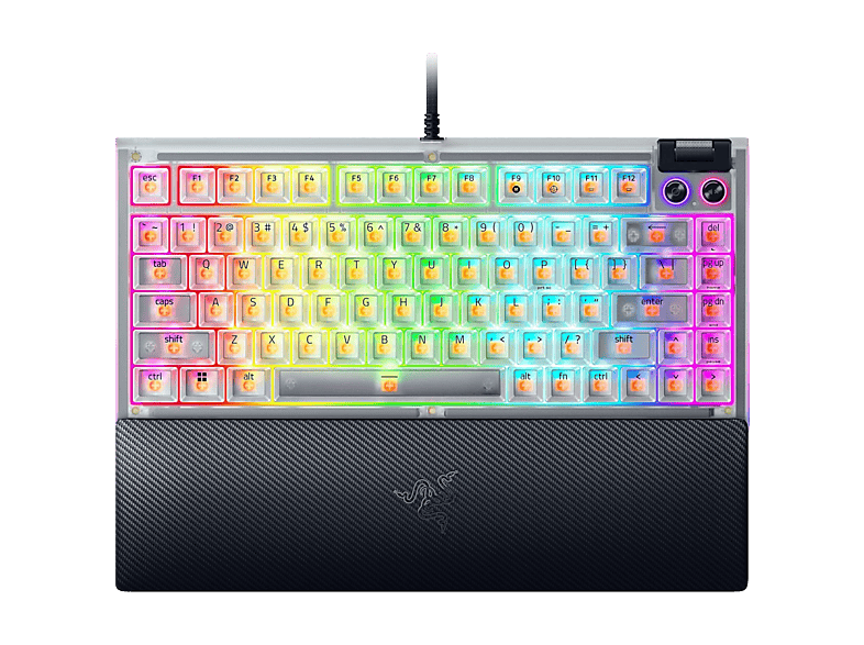 Razer Blackwidow V4 75% Hot-swappable Mechanical Gaming Keyboard - Phantom White Edition Us Qwerty L afbeelding
