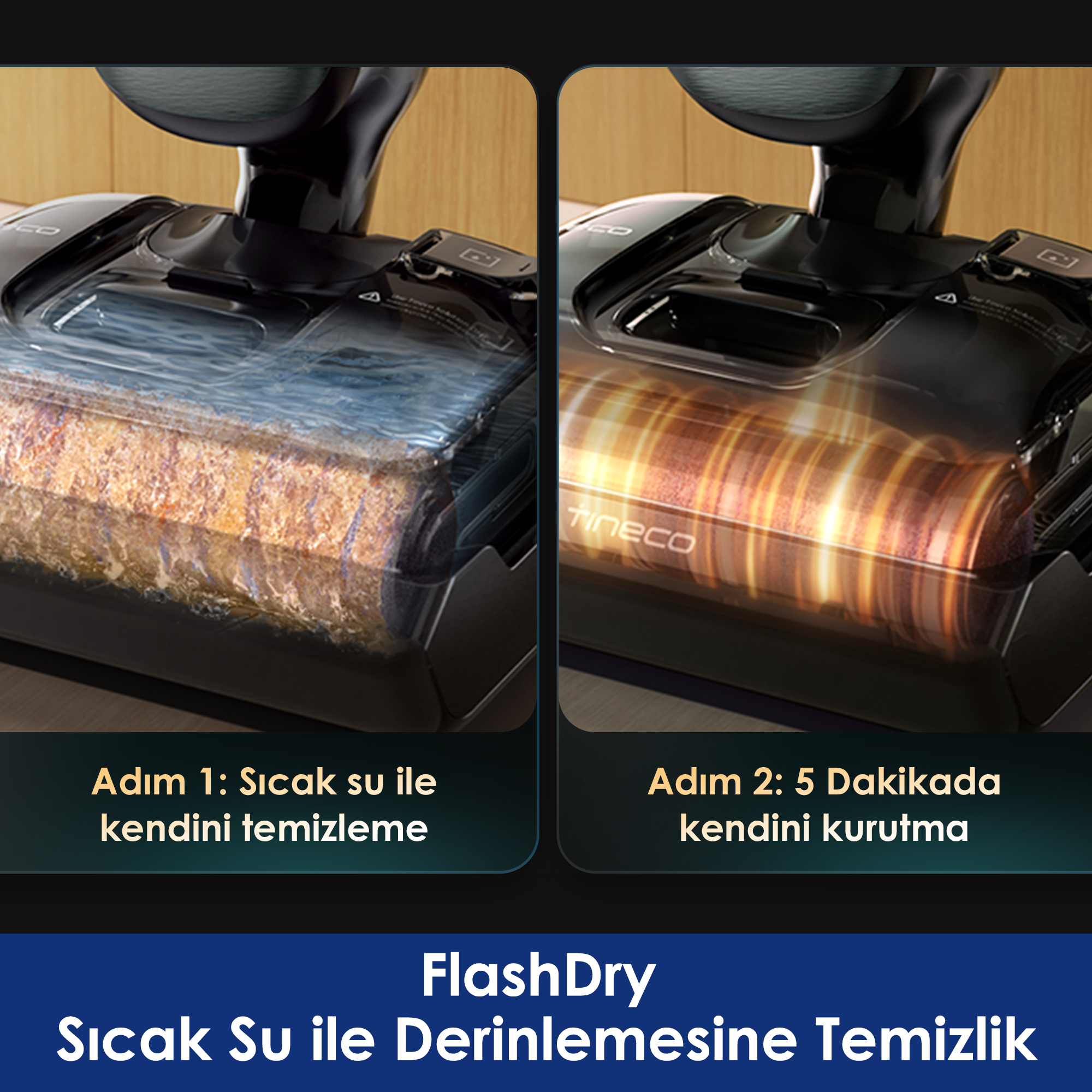 TINECO Floor One S9 Artist Neo Islak Kuru Şarjlı Dikey Süpürge