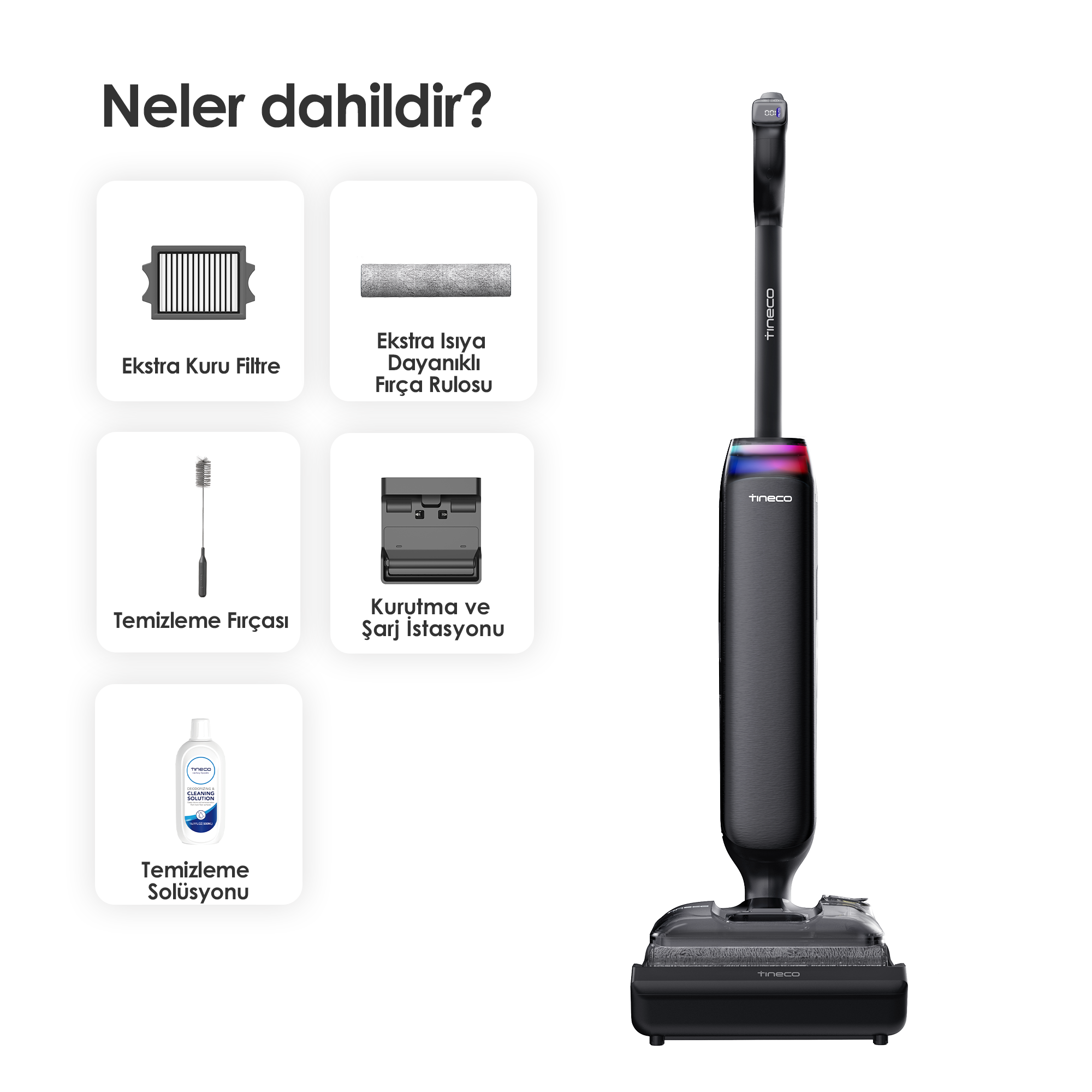 TINECO Floor One S9 Artist Neo Islak Kuru Şarjlı Dikey Süpürge