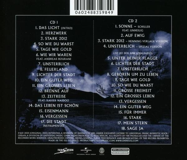 Rückseite der CD mit Titellisten. Listet Songs von CD1 und CD2. Enthält Künstler- und Songtitel auf Deutsch.