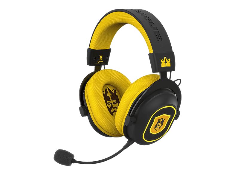 Auriculares gaming – FR-TEC King League, Supraaurales, Bluetooth, Micrófono, Amarillo y Negro