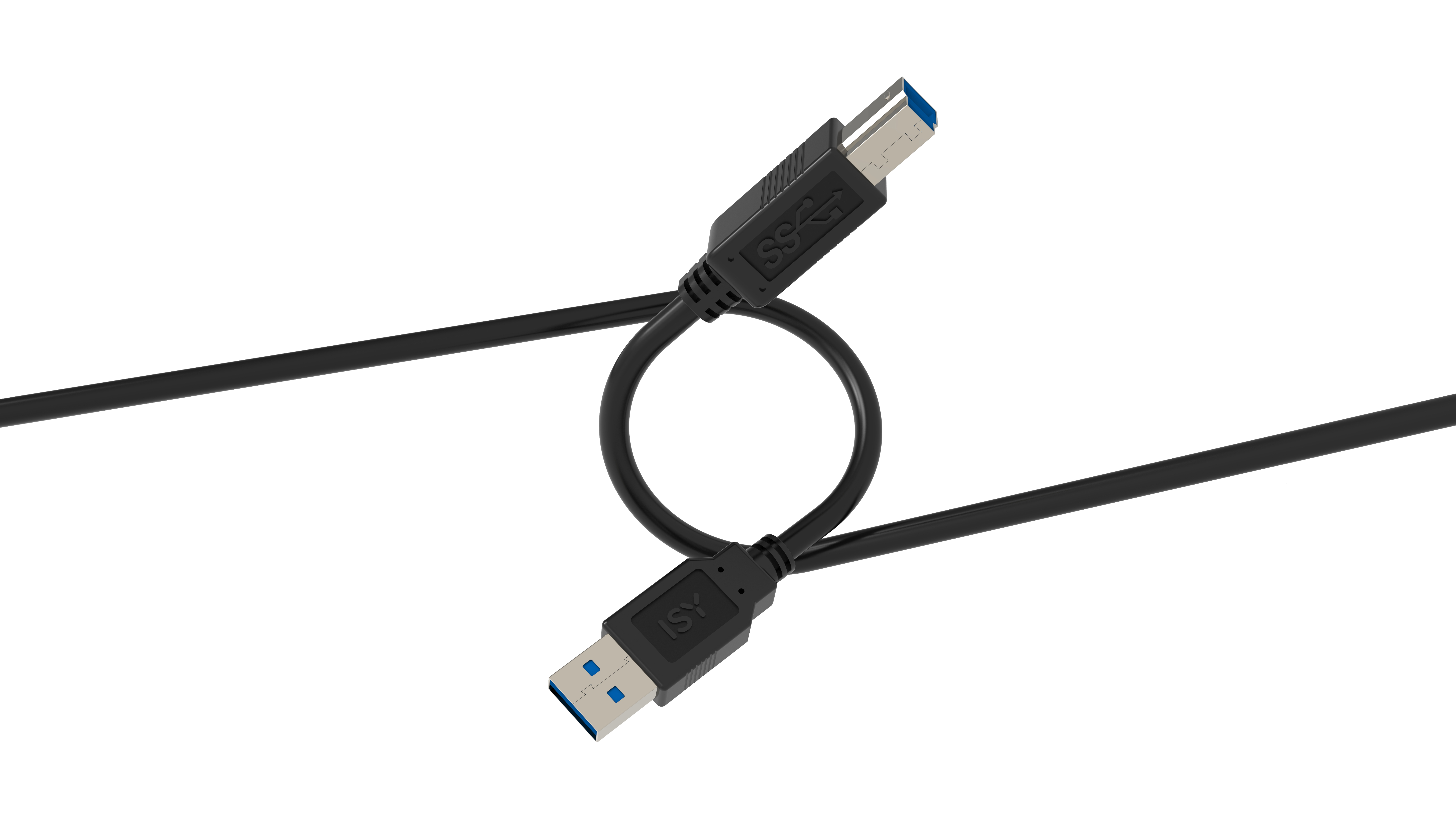 ISY USB A - B kábel, 1,5 méter, fekete (IUC-1007)