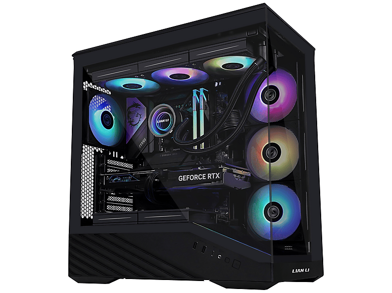 LIAN LI Vector V100 Midi Tower PC Gehäuse, Schwarz