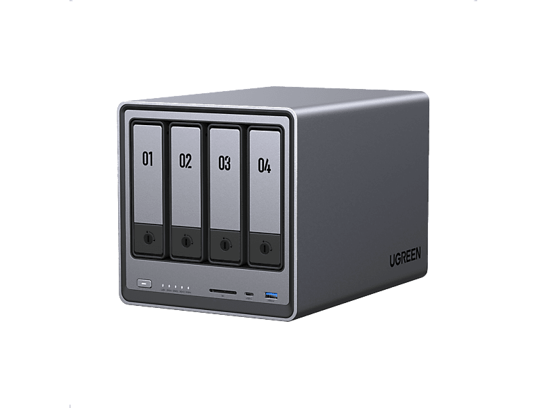 Servidor NAS - Ugreen DXP4800, SSD, 112 TB, 4 Bahías, Gris