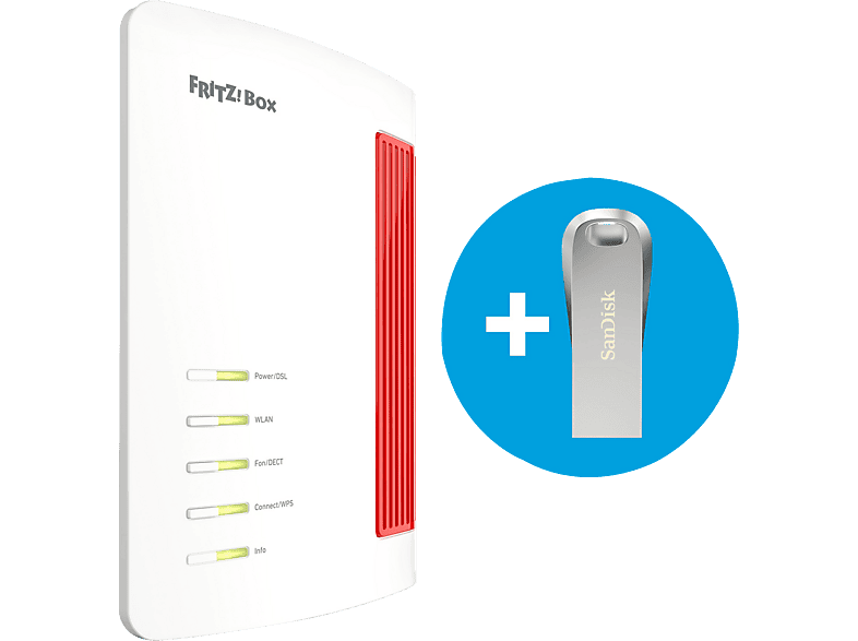 AVM FRITZ!Box 7690, (Wi-Fi 7) + SanDisk USB-Stick WLAN Mesh Router 7136 Mbit/s Image