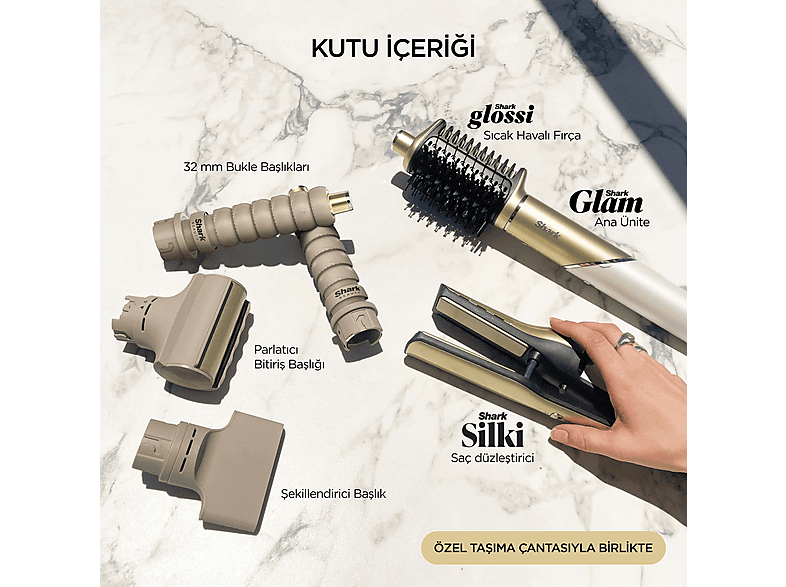 SHARK Glam 5 Başlıklı Düz,Dalgalı ve Bukleli Çok Amaçlı Saç