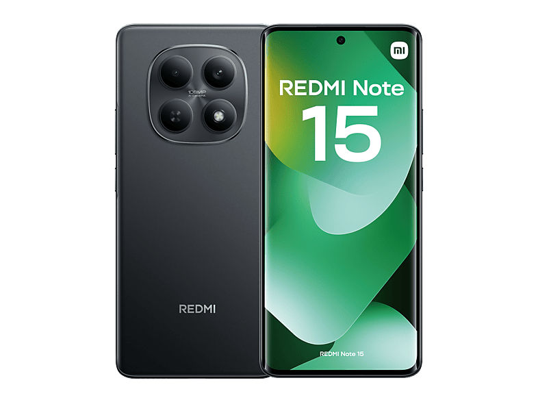 Xiaomi Redmi Note 15, Negro, 256 GB, 8 GB RAM, 6.77 AMOLED FHD+, MediaTek Helio G100-Ultra, 6000 mAh