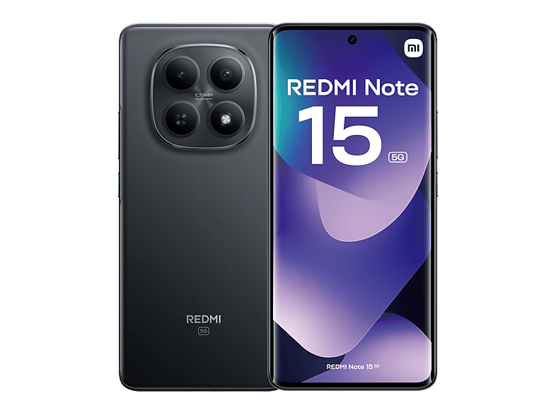 Xiaomi Redmi Note 15 5G, Negro, 512 GB, 12 GB RAM, 6.77 AMOLED FHD+, Snapdragon 6 Gen 3, 5520 mAh