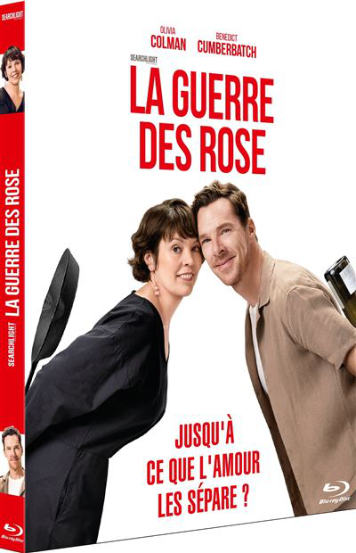 Affiche de film : Olivia Colman et Benedict Cumberbatch. Titre : La Guerre des Rose. Texte français. Logo Blu-ray.