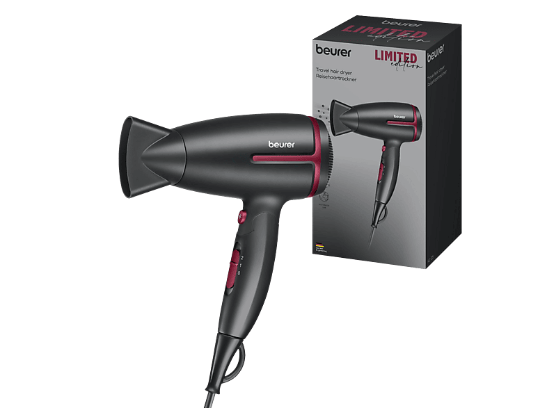 Beurer 105.38 HC25 Limited Edition Reisehaartrockner Schwarz/Cherry (1600 Watt)