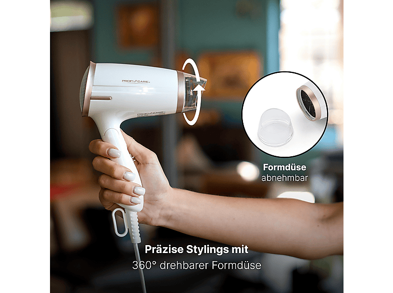 Profi Care PC-HT 3009 Haartrockner, Klappbar Weiß (1400 Watt) — Foto 5 von 5