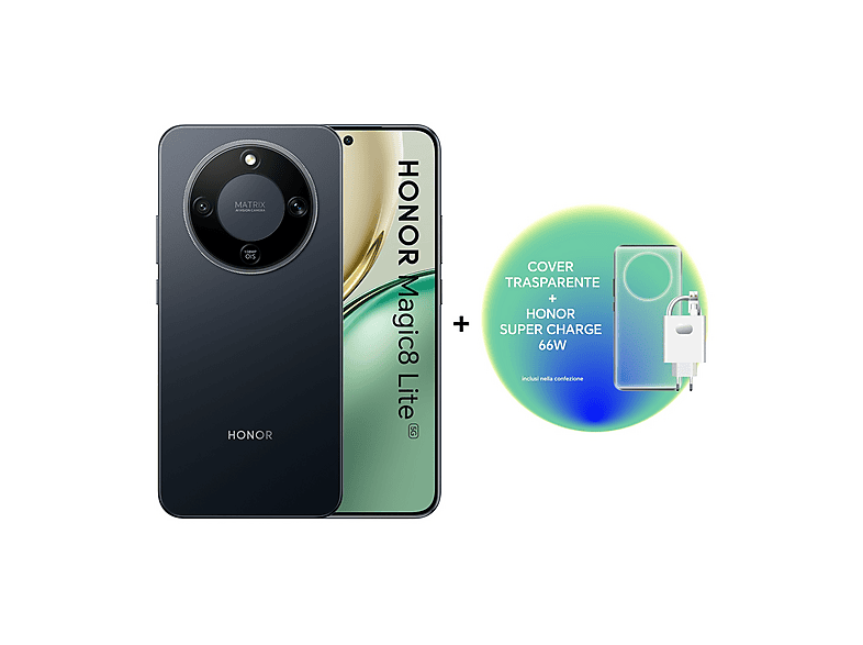 HONOR Magic8 Lite 8+512GB + cover Super Charge 66W, Midnight Black
