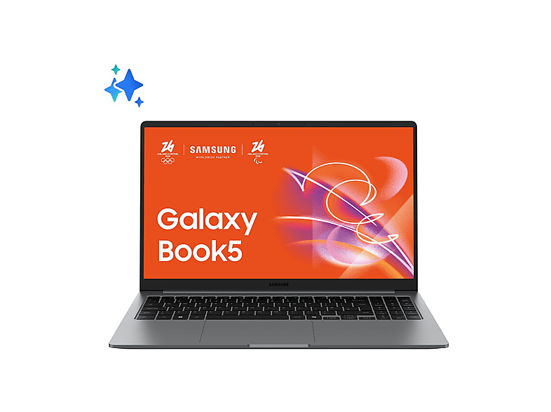 SAMSUNG Galaxy Book5 NOTEBOOK, 15,6 ”, processore Intel® Core Ultra 7 255U, Intel®, RAM 32 GB, 1000 GB SSD, Grey, Windows 11 Home