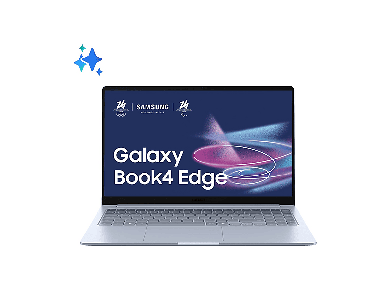 Samsung Galaxy Book4 Edge Notebook, 15,6", processore Qualcomm Snapdragon X X1P-26-100, Adreno Onboard Graphics, RAM 16 GB, 512 GB Flash, Sapphire,