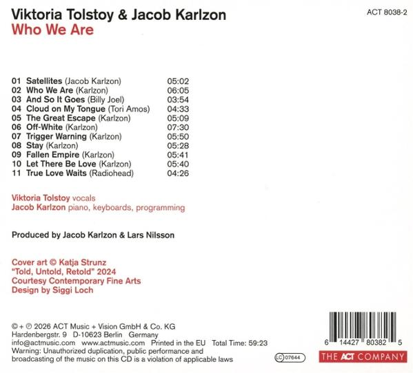 CD-Cover listet Songs, Künstler und Credits. Mit Viktoria Tolstoy und Jacob Karlzon. Inklusive Titellängen und Copyright-Informationen.
