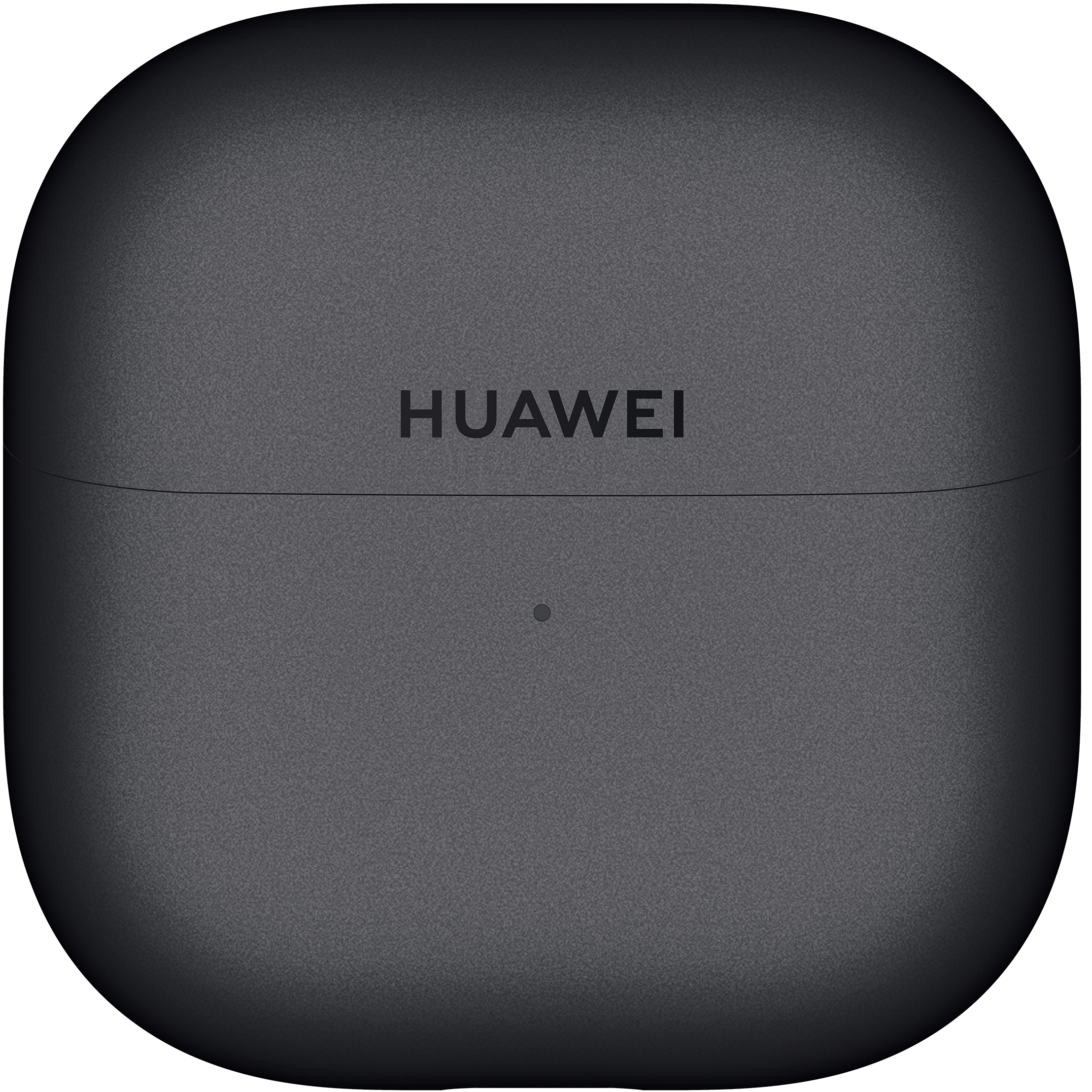 Egy sötétszürke tok, rajta a HUAWEI szóval. A tok alatt egy kis pont található.