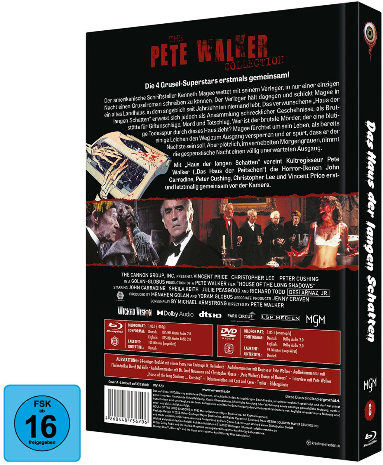 Blu-ray-Filmcover. Schwarzer Hintergrund, Text und Bilder des Films. FSK-Altersfreigabe ab 16.