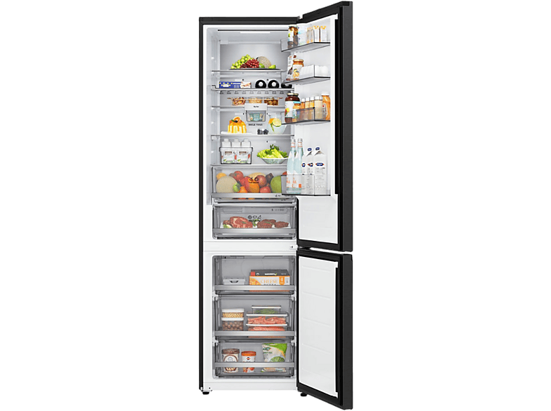 LG Electronics GBBS726BEV Kühl- und Gefrierkombination (B, 375 l, 2030 mm hoch, Freistehend mit Einbaumöglichkeit, Essence Black Steel)