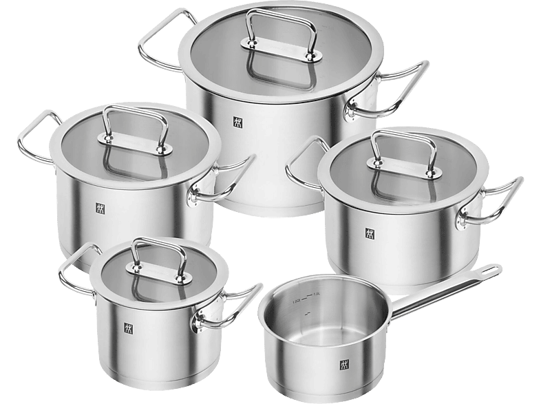 Zwilling Pro 5-teilige Kochtopfset (Alle Herdarten, Silber, 18/10 Edelstahl)