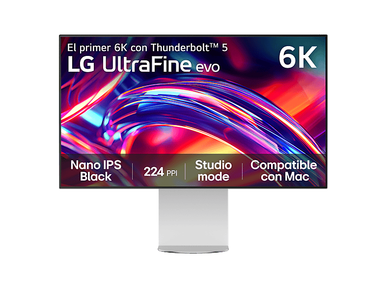 LG 32U990A-S, 32 6K, 60 Hz, 5 ms, NANO IPS Black, Thunderbolt 5, Altavoces incorporados, Altura Ajustable, Plateado