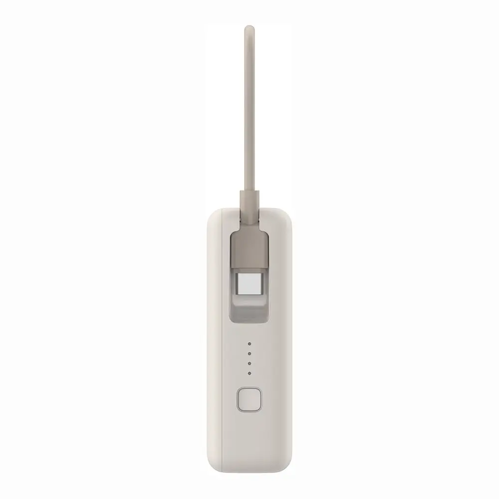 Un dispositivo rectangular blanco con una antena gris. Tiene un botón y cuatro luces indicadoras. El fondo es blanco.