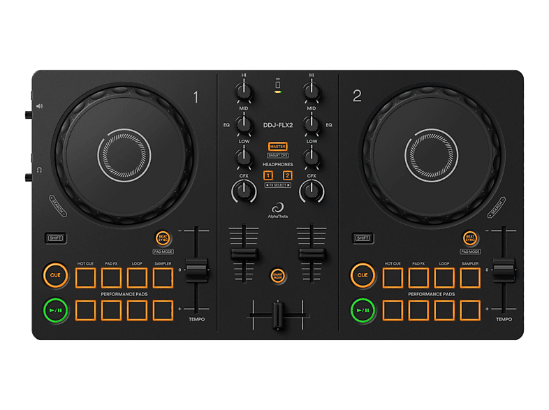 Controladora DJ - AlphaTheta DDJ-FLX2, 20 Hz kHz (USB), Smart CFX , Compatible con Smartphone/Tablet/PC/Mac, Negro