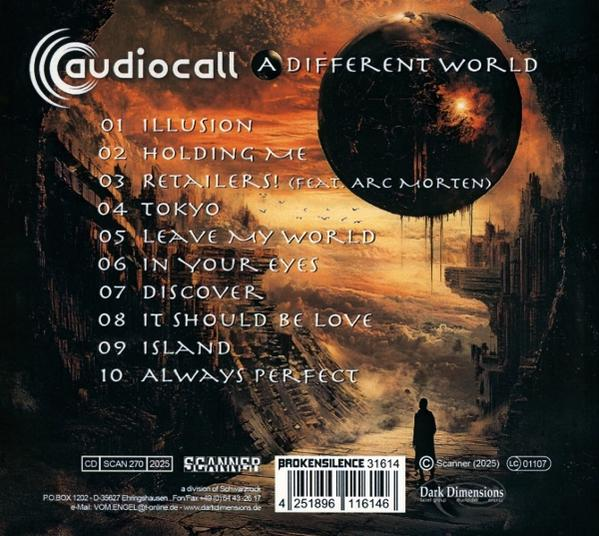 CD-Cover. Titel: A Different World. Zeigt einen Planeten, eine Stadt und eine Person. Text listet Songtitel und Firmeninformationen.