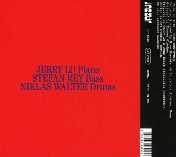 Albumcover: Roter Hintergrund mit blauem Text. Erwähnt Jerry Lu Trio, Albumtitel und Namen der Musiker.