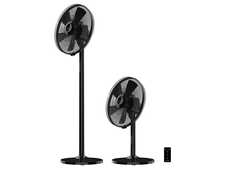 Ventilador de pie - Cecotec EnergySilence 555 2in1 Smart XL, 55 W, Motor cobre, 16" (40cm), 5 aspas, Mando, Temporizador 7h, Oscilación 60º, Negro