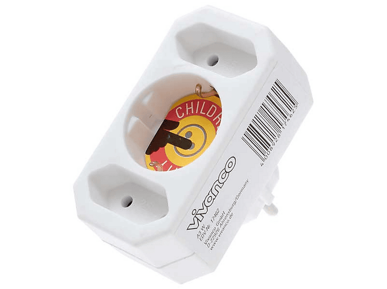 Vivanco 05263 Schuko/ Euro-Adapter ohne Schalter; Schuko-Adapter