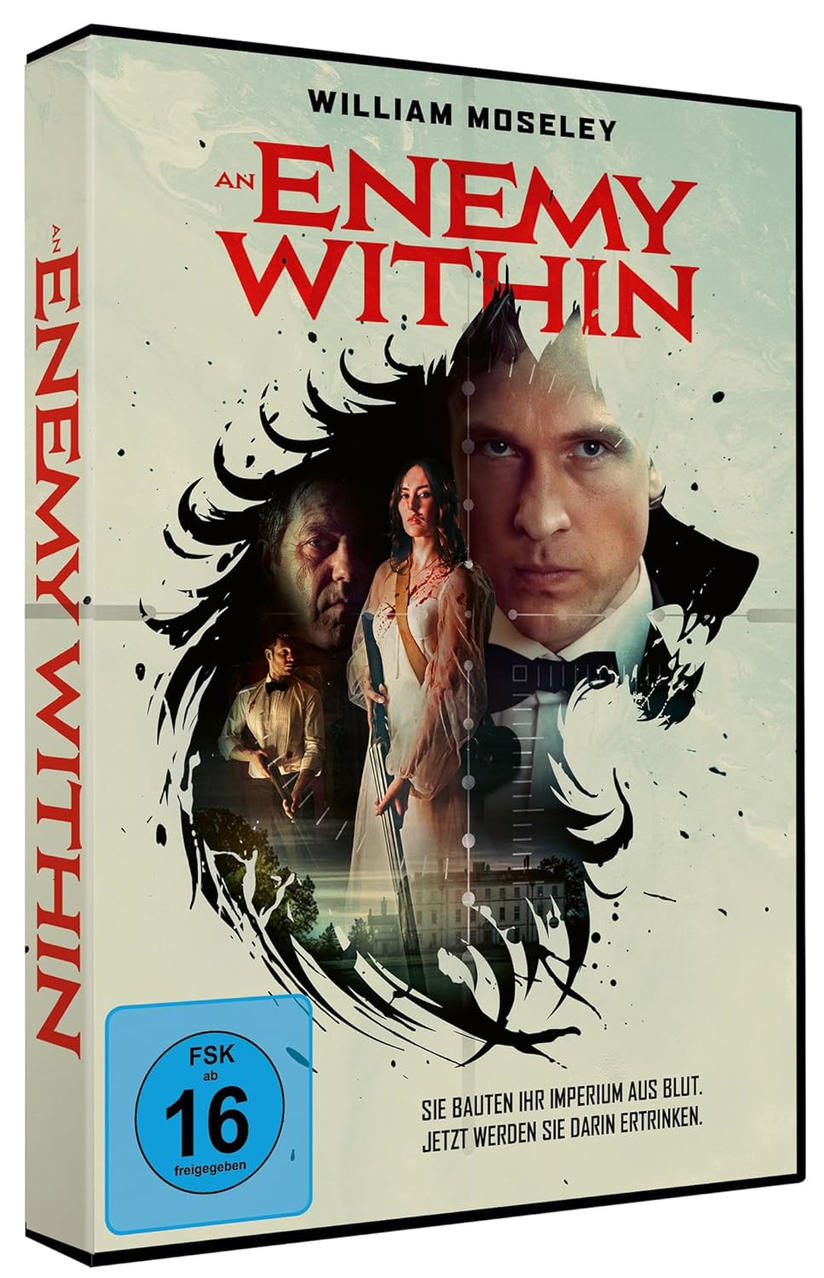DVD-Cover für 'An Enemy Within'. Mit William Moseley. Zeigt Schauspieler, Titel und ein Bewertungssymbol.