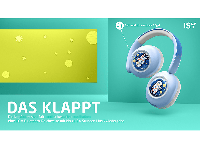 Thumbnail - ISY IKH-2000-BL Kids, Over-ear Kopfhörer Bluetooth Blau