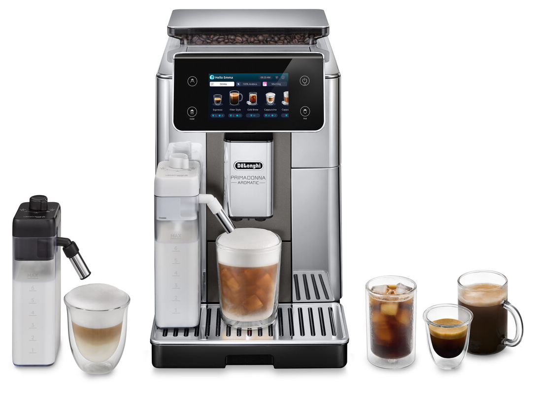 DE-LONGHI PrimaDonna Aromatic ECAM630.75.TSM automata tejtartályos kávégép, titánium