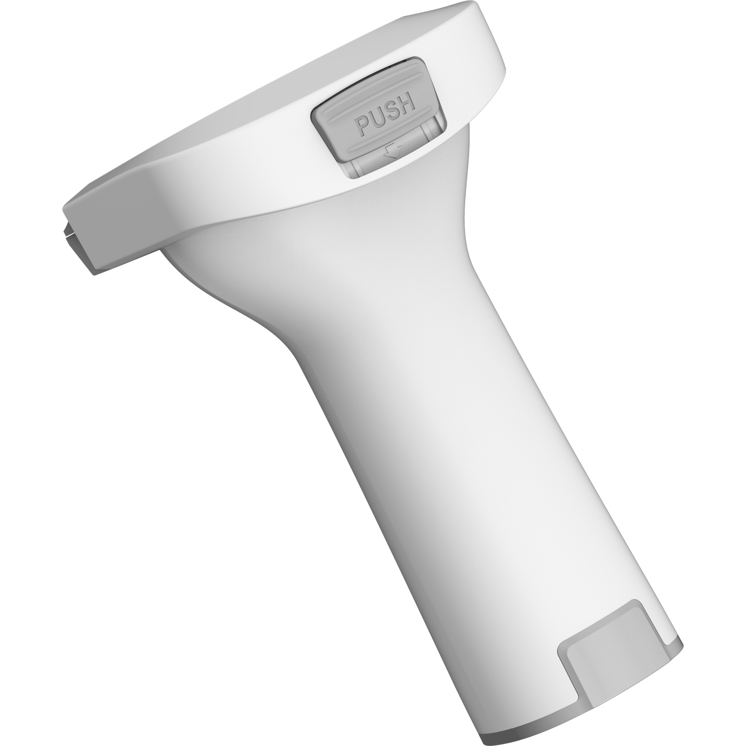 A white and gray device with a handle. A button labeled 'PUSH' is visible. The device has a modern, sleek design.
