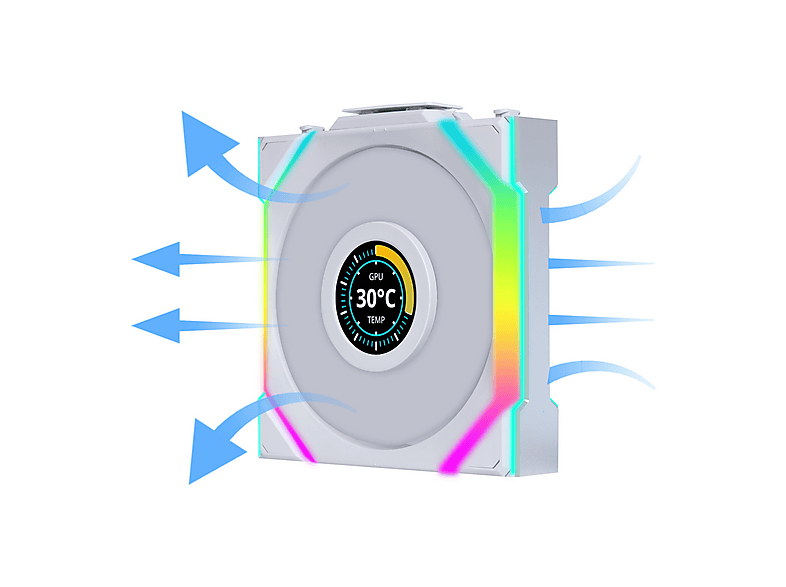 Thumbnail - LIAN LI UNI FAN SL Wireless LCD Lüfter, ARGB, PWM, 3er-Pack inkl. Controller - Reverse Blade 120 mm Set