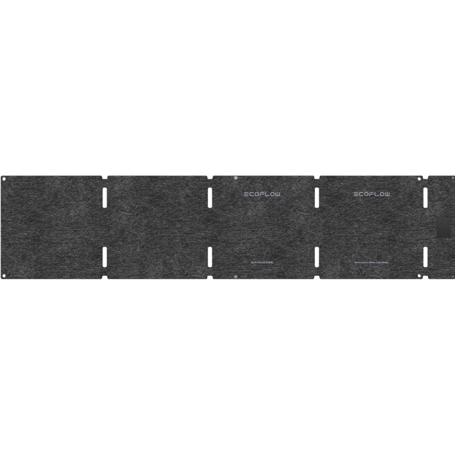 A dark gray felt mat with cutouts and the EcoFlow logo. It is a protective mat for solar panels and cable management.