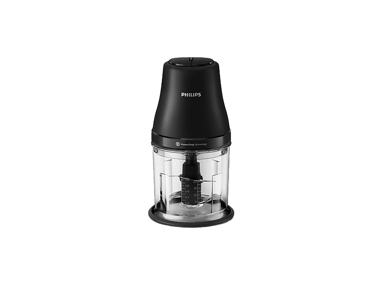 Mini picadora - Philips Picadora 3000 450W 1L HR1501/00, Recipiente de 1 l, Tecnología PowerChop, Acero inoxidable extraíbles, Negro