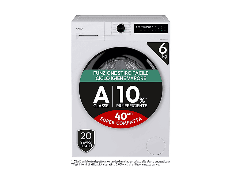 Candy Br 26SCB6-S Lavatrice Carica Frontale 6 KG 1200 Giri/min Classe A (Bianco)