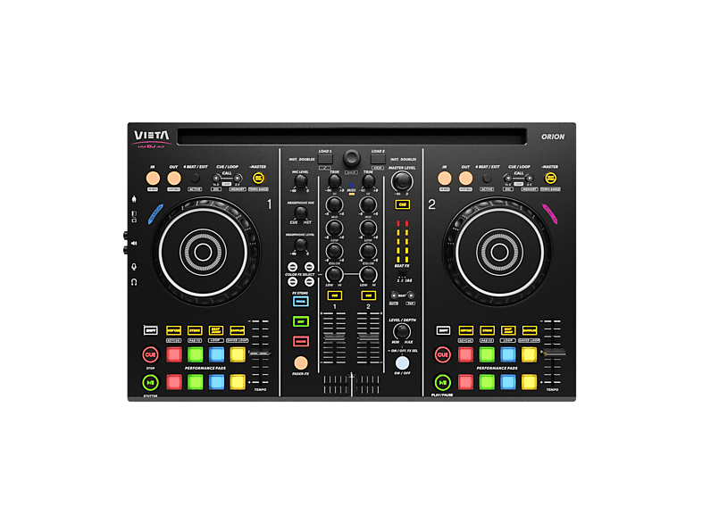 Controladora DJ - Vieta Pro Orion, Bluetooth, 2 Canales, Jogwheels, Rango de Frecuencia: 20 20000 Khz, Negro