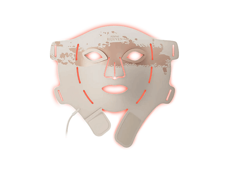 Máscara facial LED - Renpho Artemis, Cara, 3 Longitudes de Onda LED, Aprobada por la FDA, Temporizador, 45 min Autonomía, Blanco